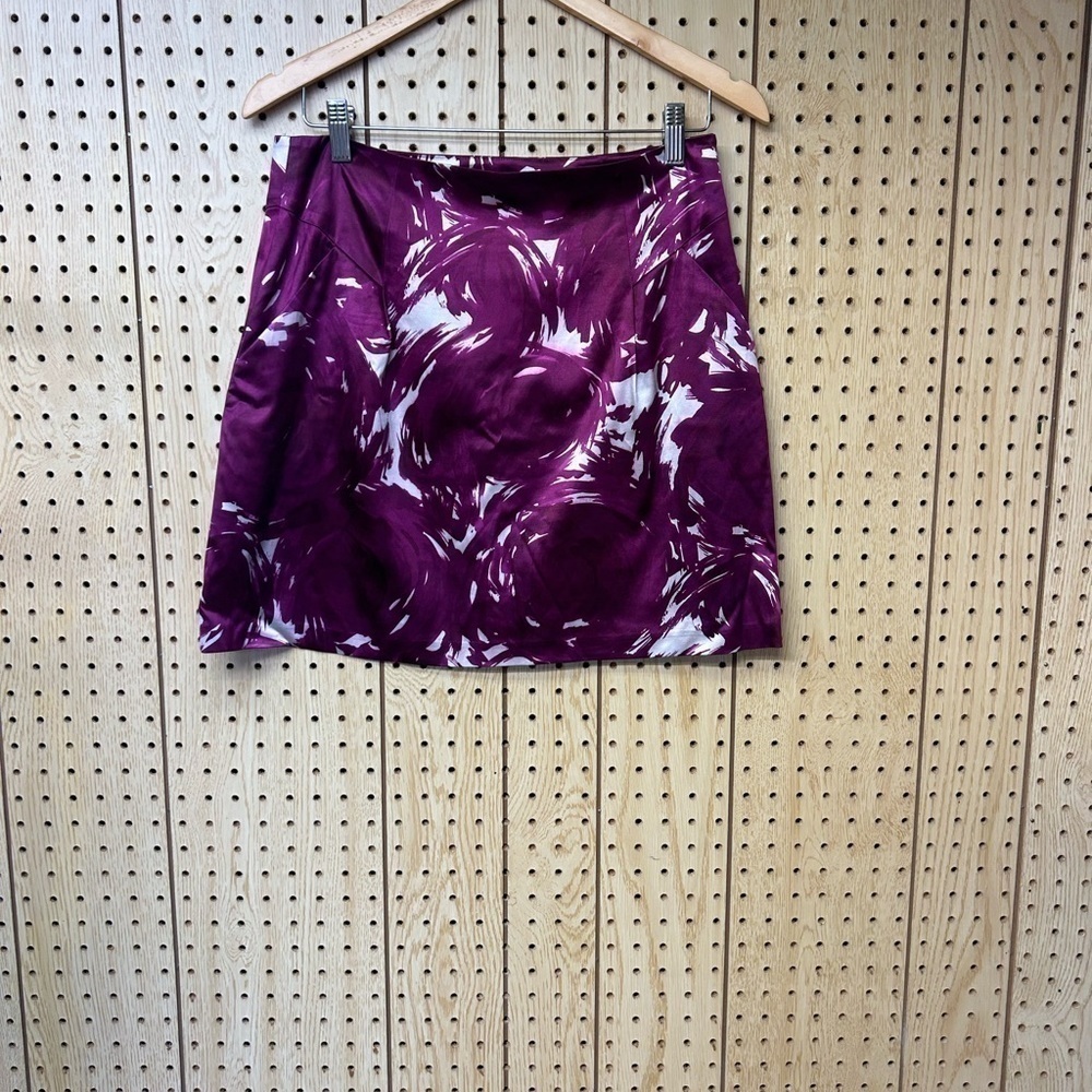 Theory Magenta & Silver Print Lorenna Skirt